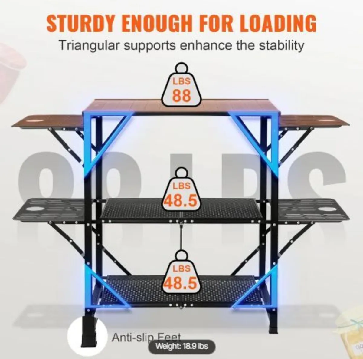 Camping Kitchen Table, One-piece Folding - Image 2
