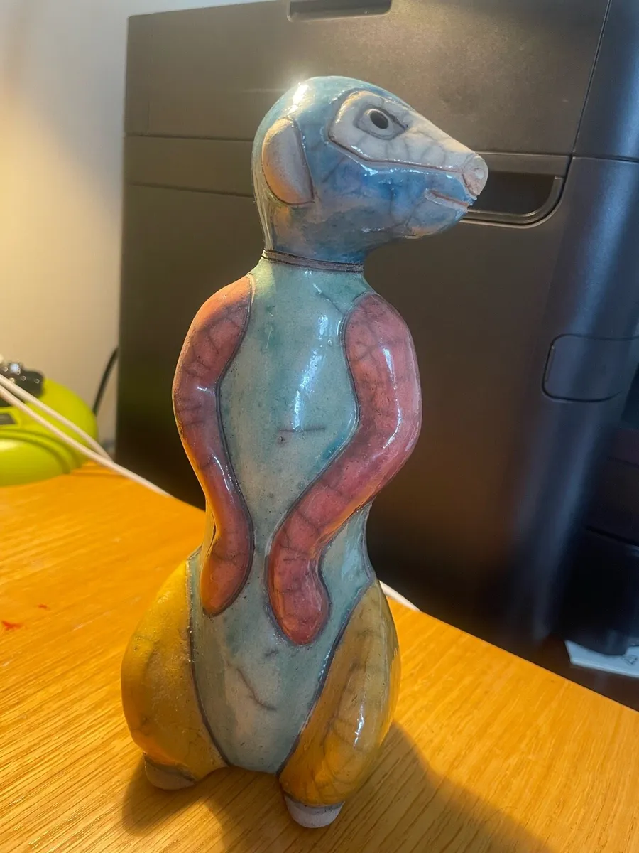 Raku Pottery Meerkat - Image 1
