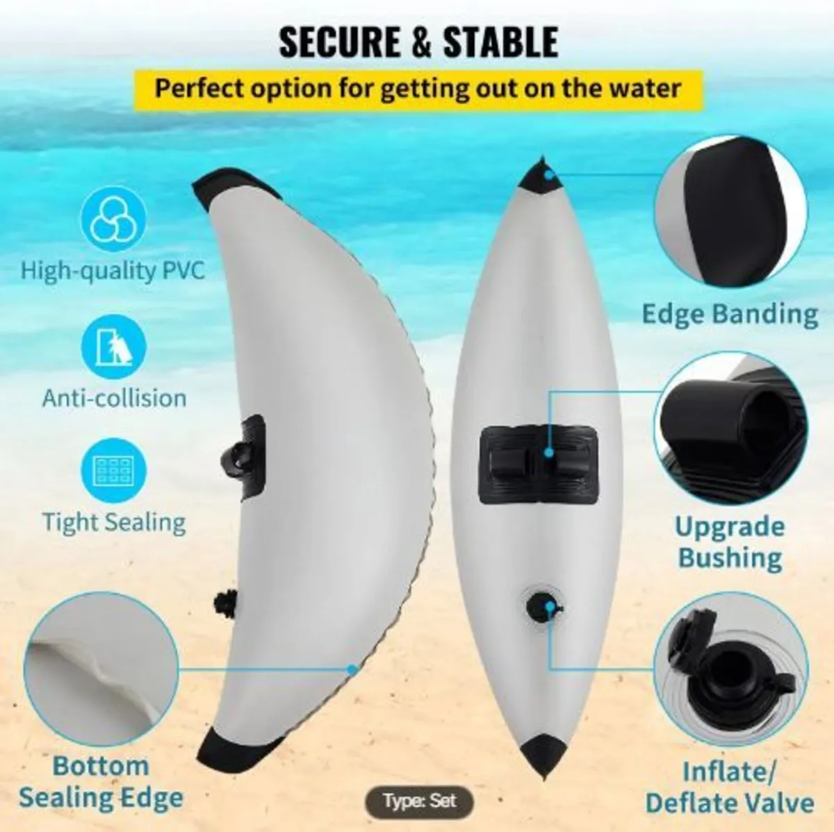 Kayak Outrigger Stabilizer, 2 PCS, PVC Inflatable - Image 4