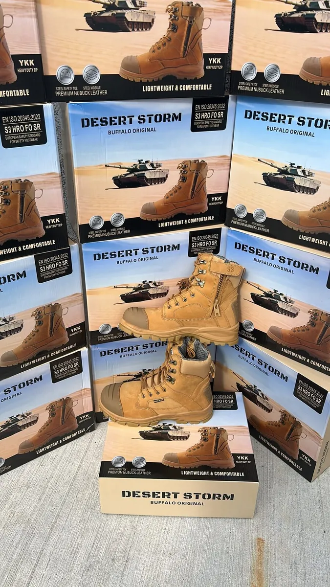 Desert Storm S3 Zip Work Boots all sizes - Image 2