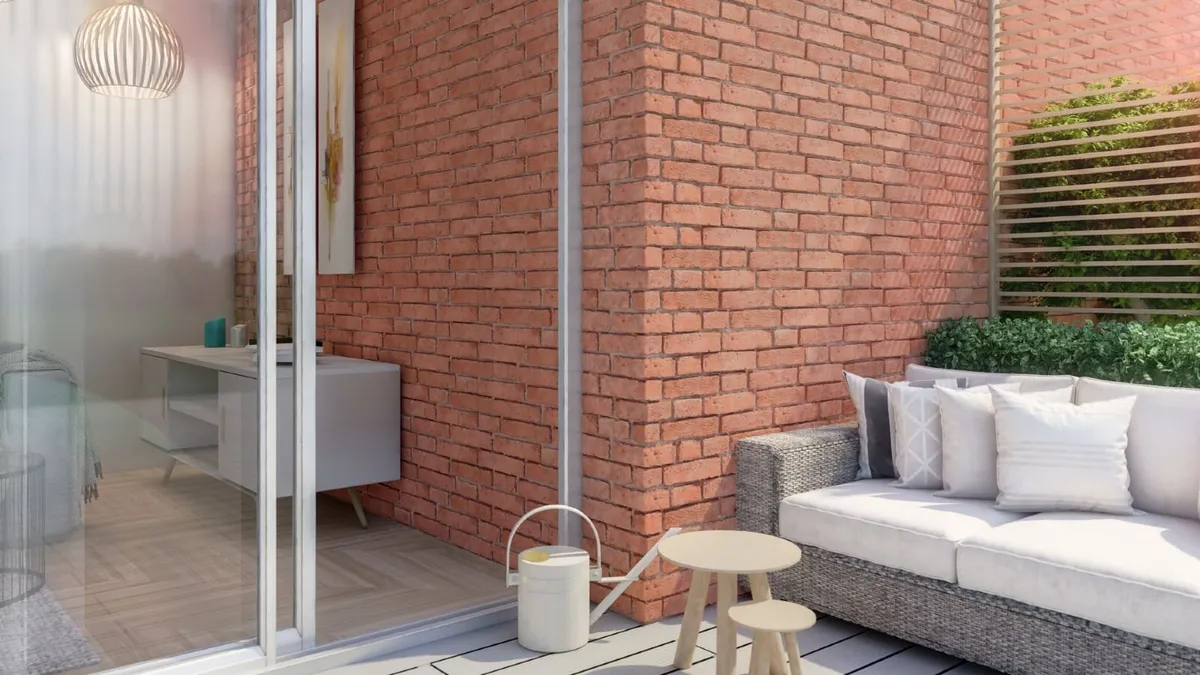 Monsanto Red Brick Tiles With Grey Joint - Image 4