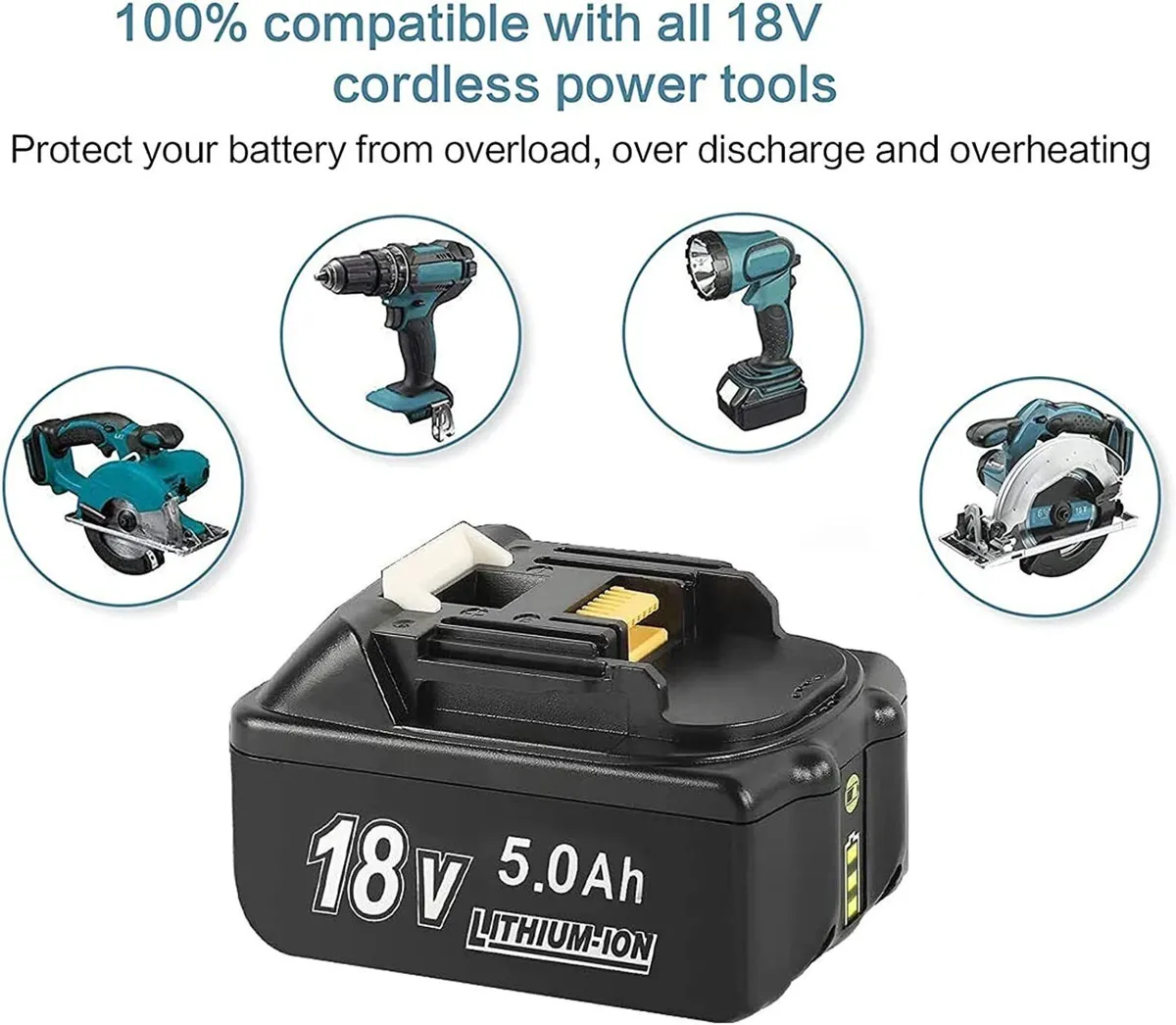 18V 5.0Ah Li-Ion Replacement Batteries – 2 Pack - Image 2