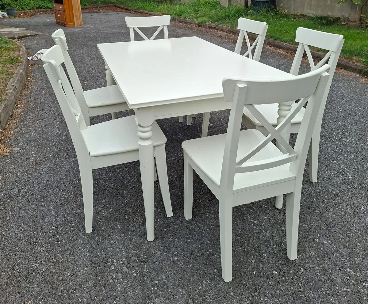 Table with 6 Solid Chairs  €250 - Image 1