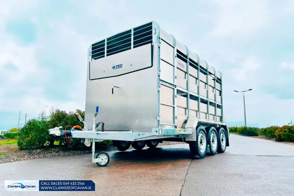 NEW M-Tec 12ft x 6ft Tri Axle Livestock Trailer - Image 1