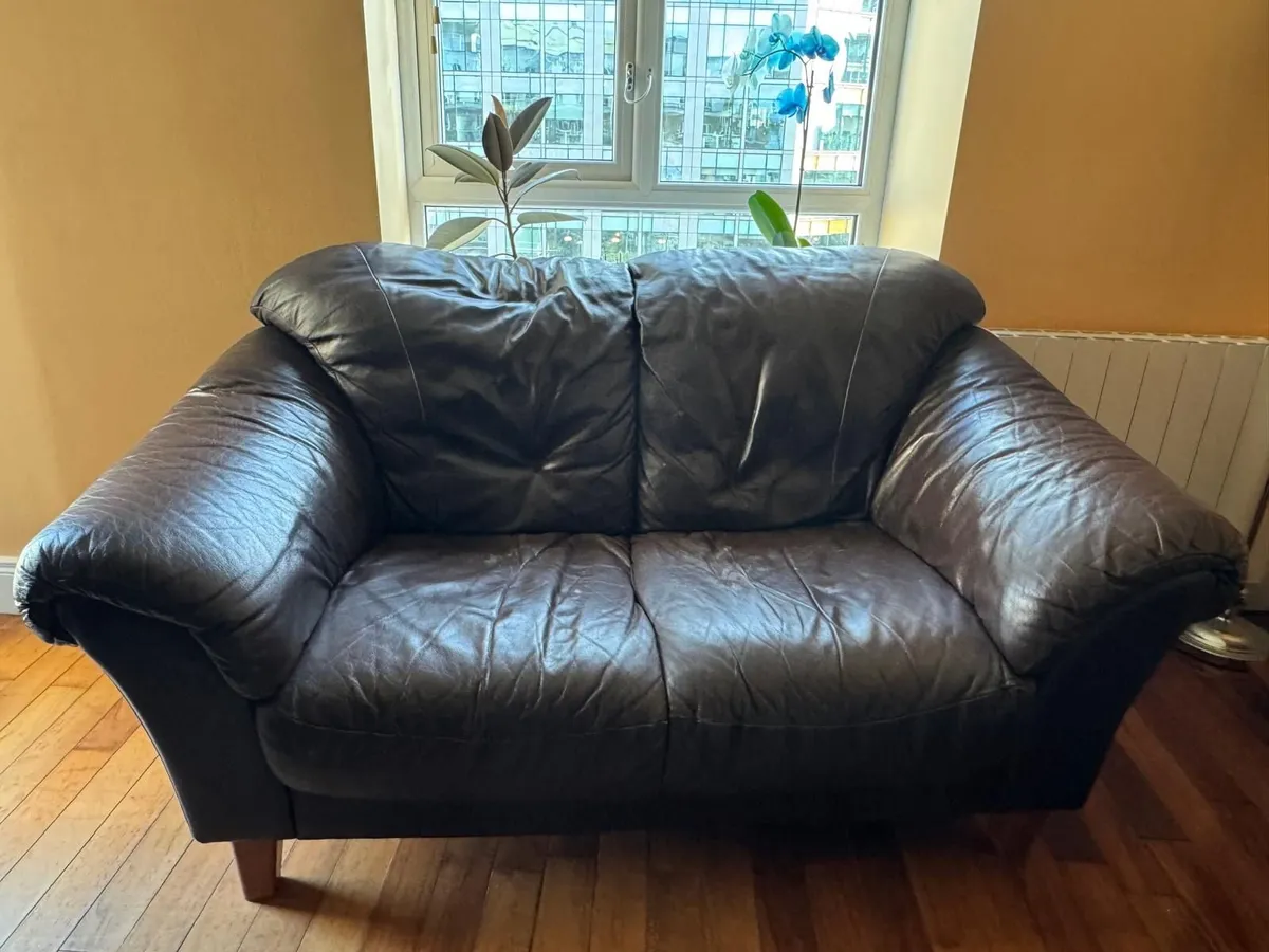 Leather sofa suite - Collection only - Image 3
