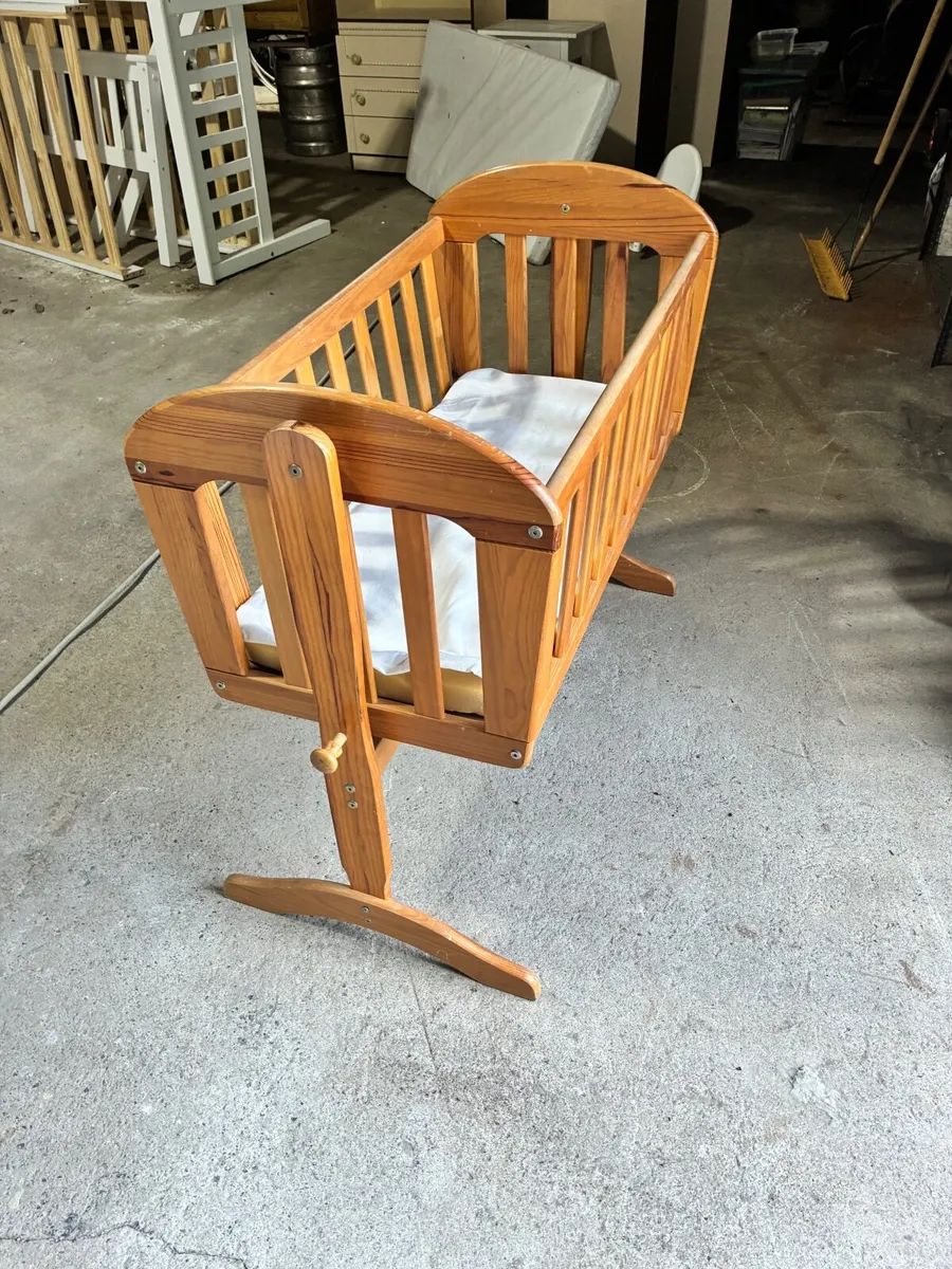 Wooden  Rocking Baby Cradle / Rocking Cot - Image 4