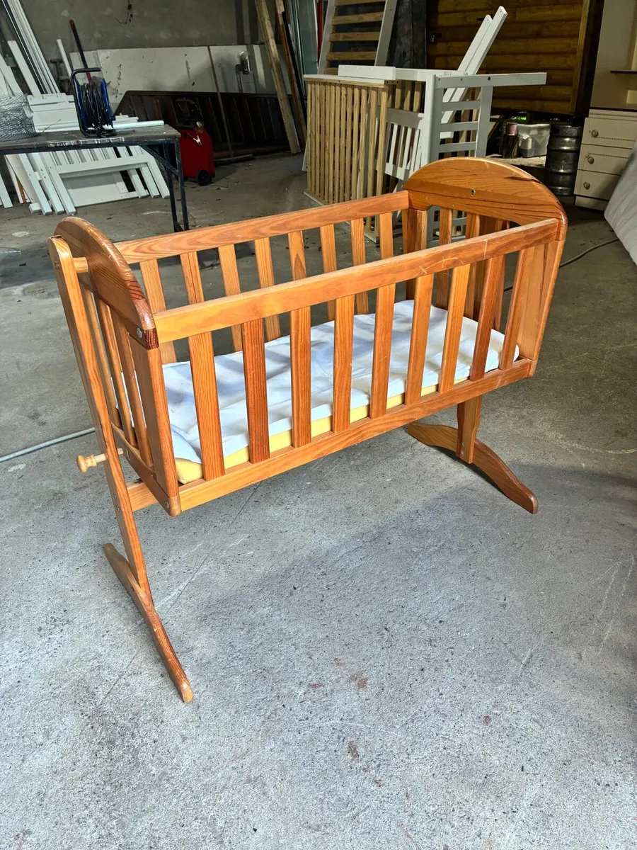 Wooden  Rocking Baby Cradle / Rocking Cot - Image 1