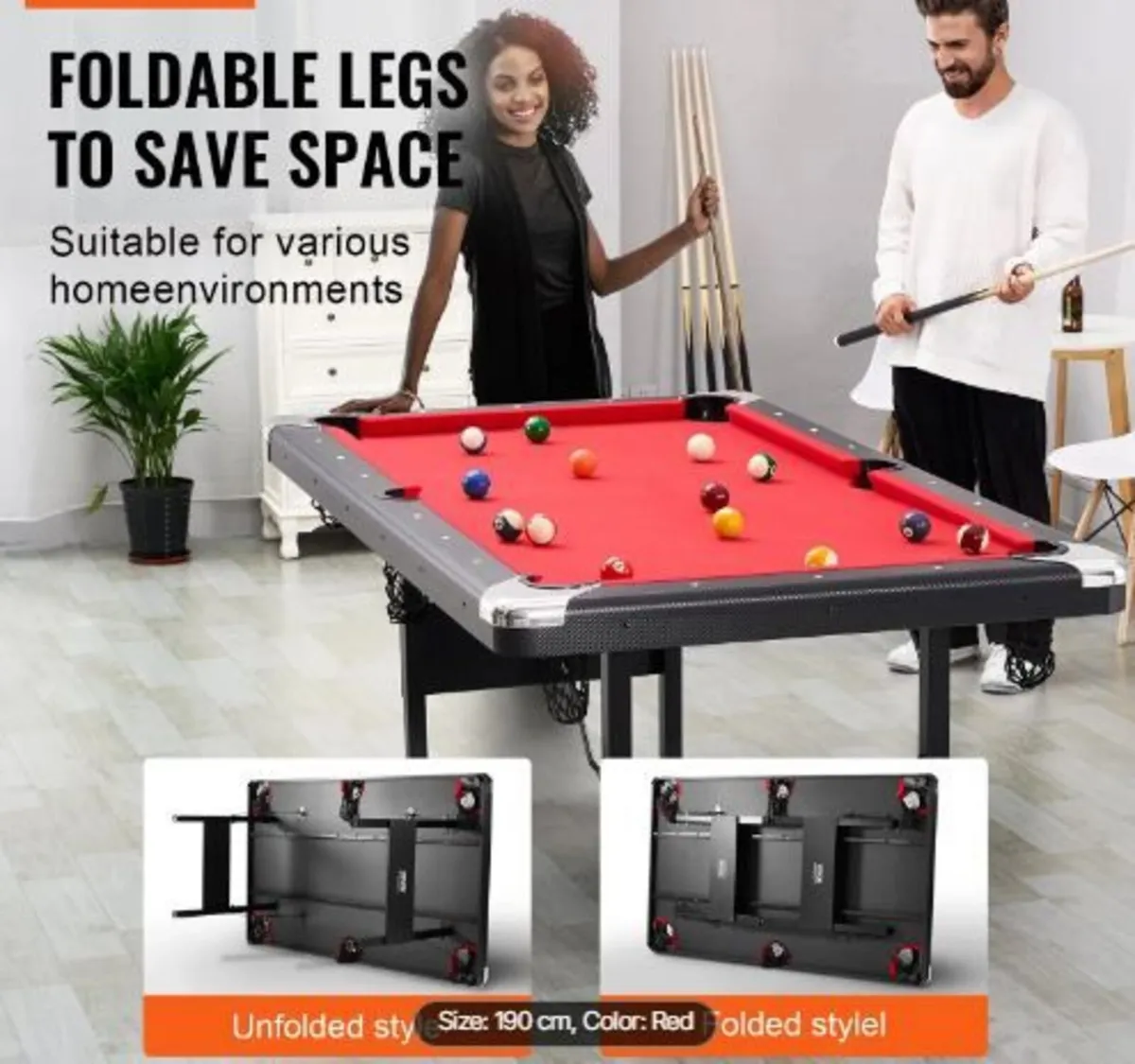 Billiards Table, 192 cm Pool Table, - Image 3