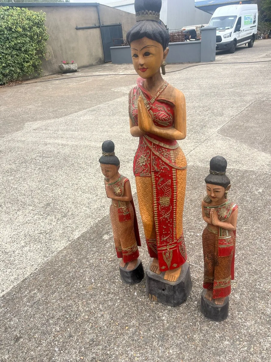 Asian wooden statues - Image 1
