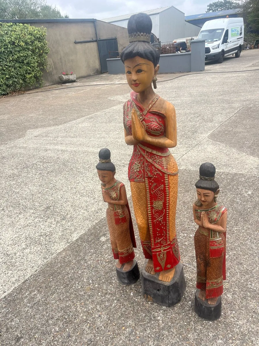 Asian wooden statues - Image 2