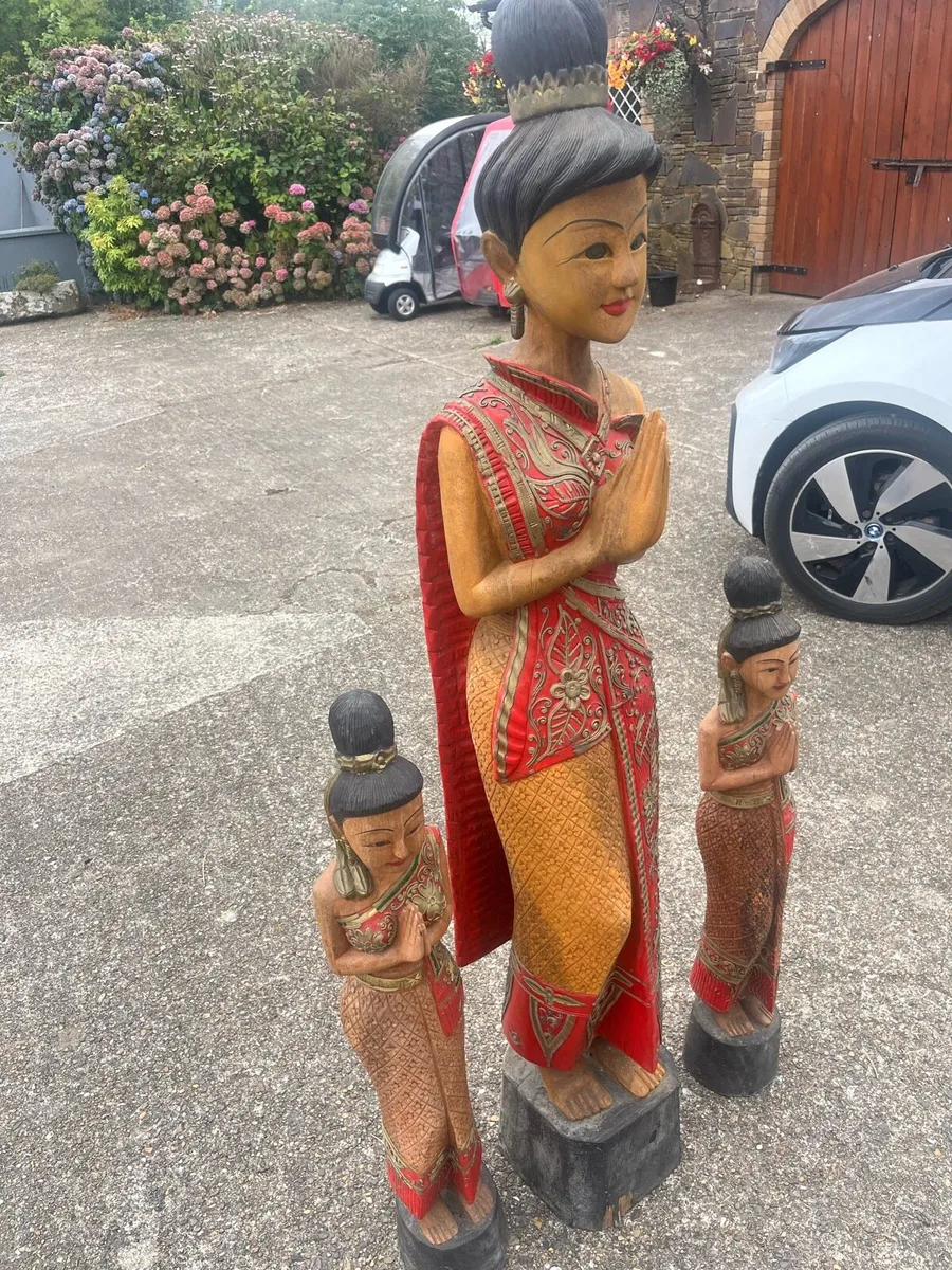 Asian wooden statues - Image 3
