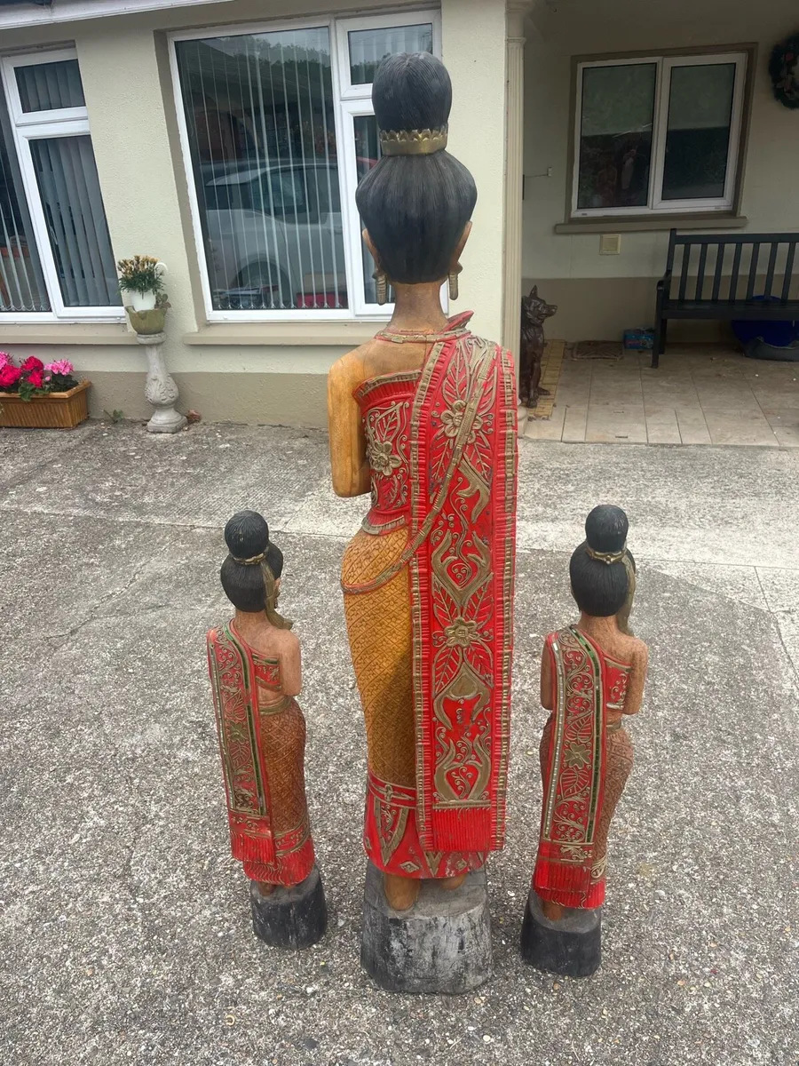 Asian wooden statues - Image 4