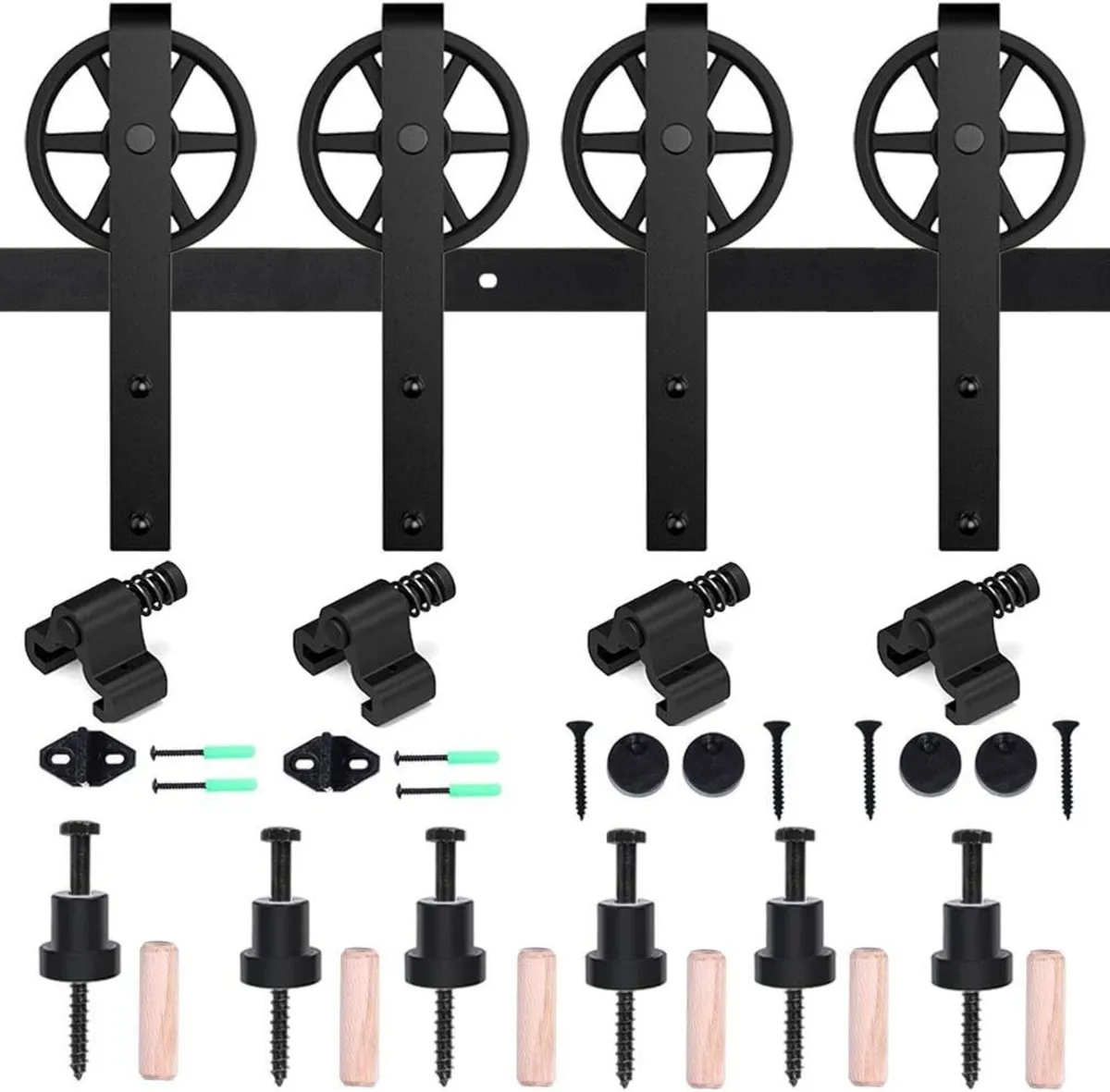 10FT Double Sliding Barn Door Hardware Kit - Image 1