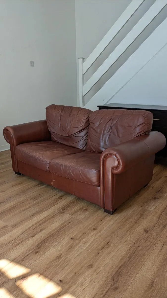 2 Seat  Leather  Settee