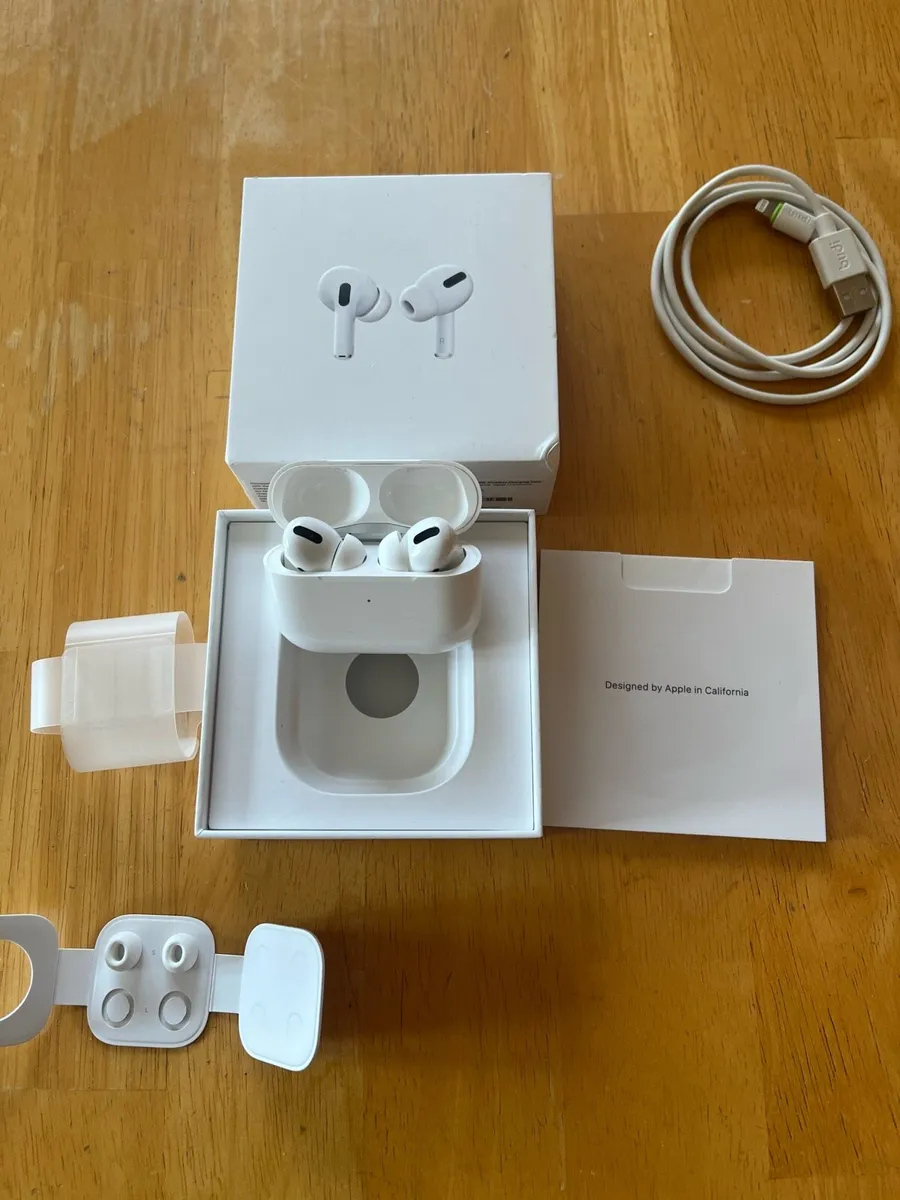 Genuine Apple AirPods Pro 1 & Wireless Case & Box - Image 1