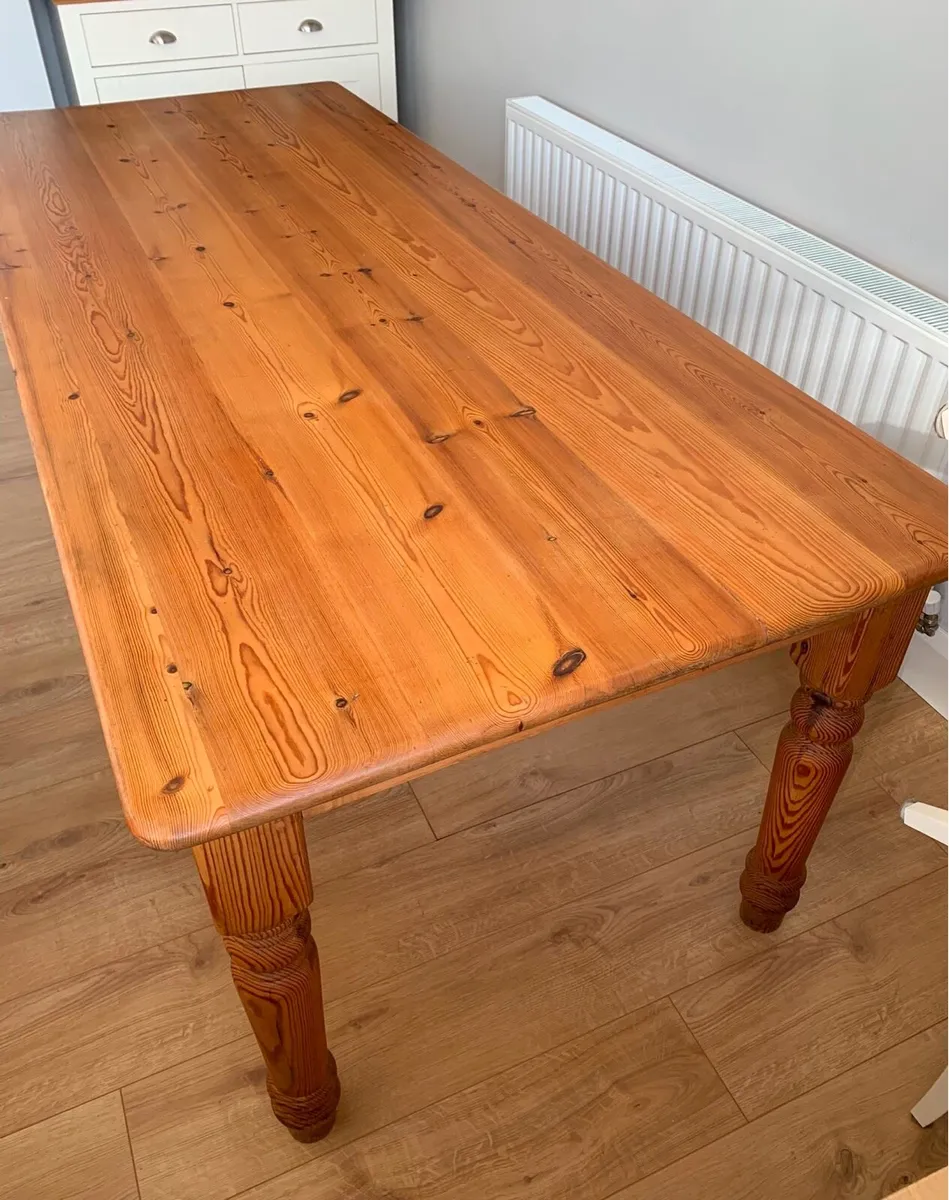 Large Solid Pine Farmhouse Dining Table – Seats 10 - Image 2