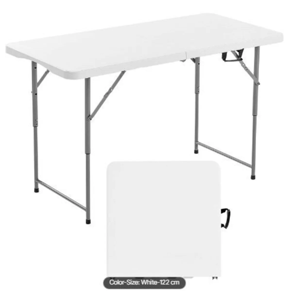Folding Table, 4 Ft Heavy Duty Portable - Image 4
