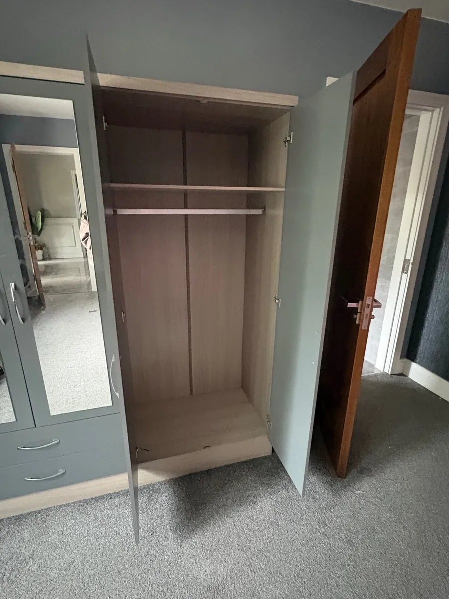2X Wardrobe 6 Door Grey and Wardrobe 6 Door white - Image 4