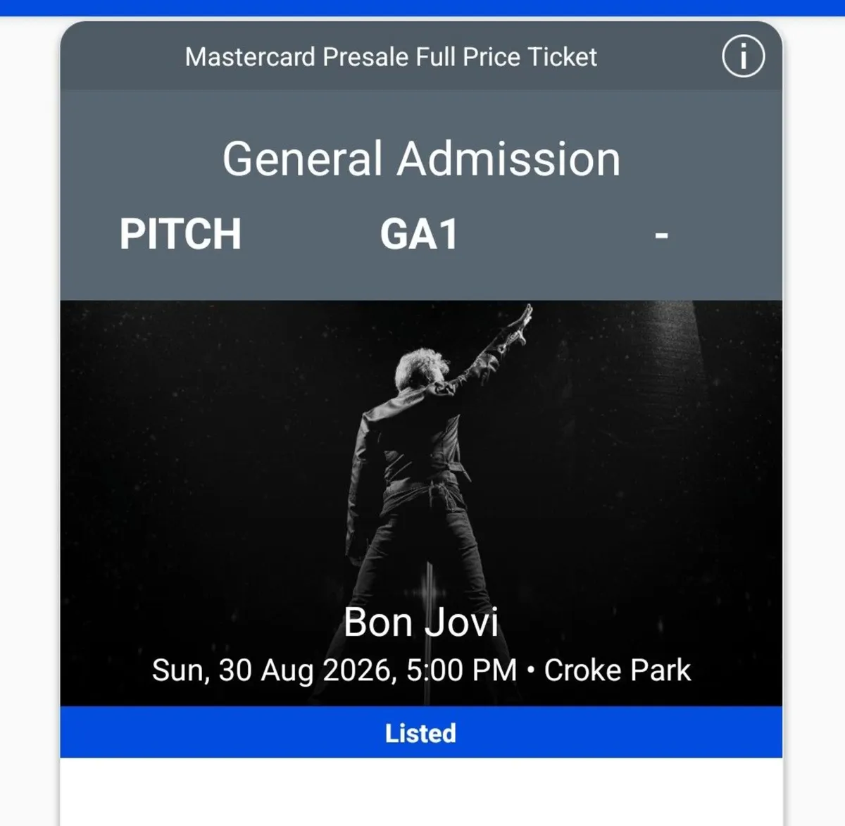 Bon Jovi tickets x 2 - Image 2