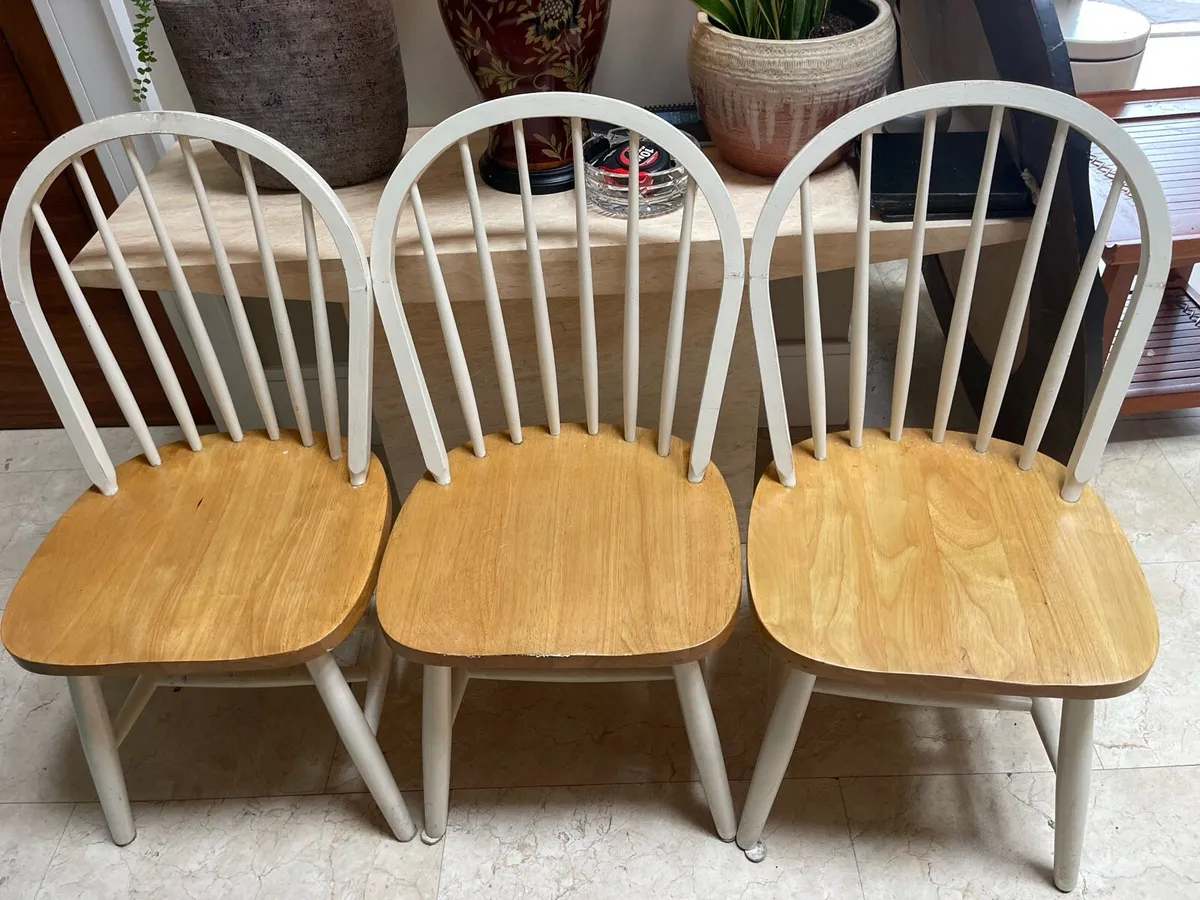 6 x Gorgeous Sturdy Wooden Kitchen Dining Chairs - Image 2
