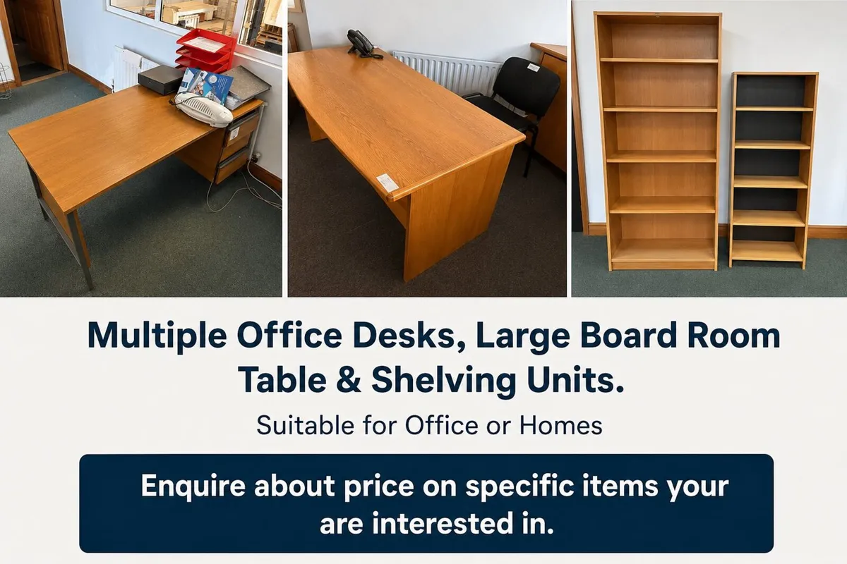 Office Desks & Shelving Unit - Image 1
