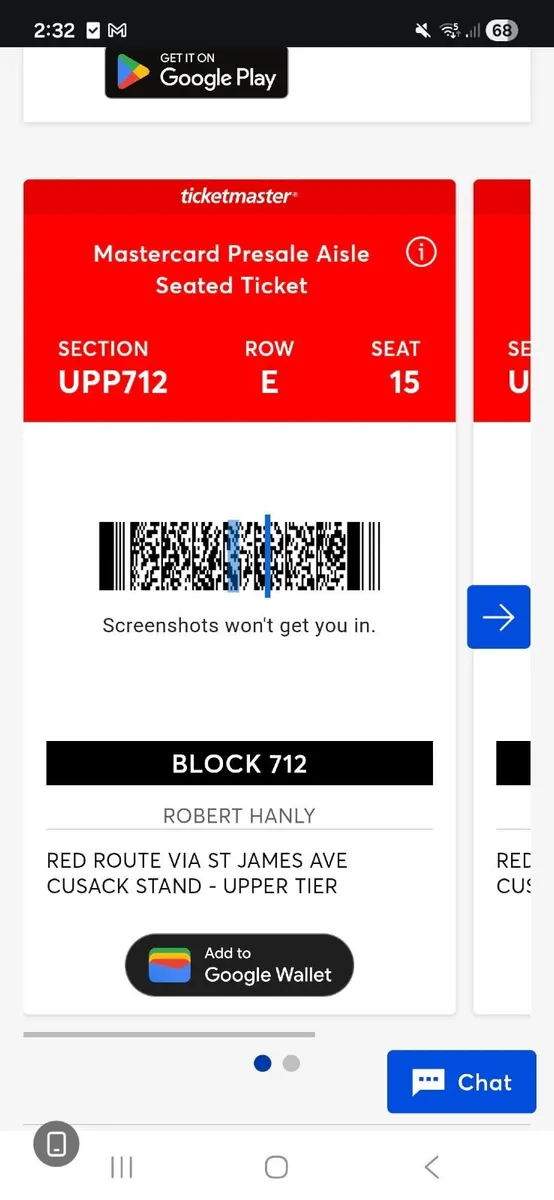 Bon Jovi 2 Tickets side by side - Image 3