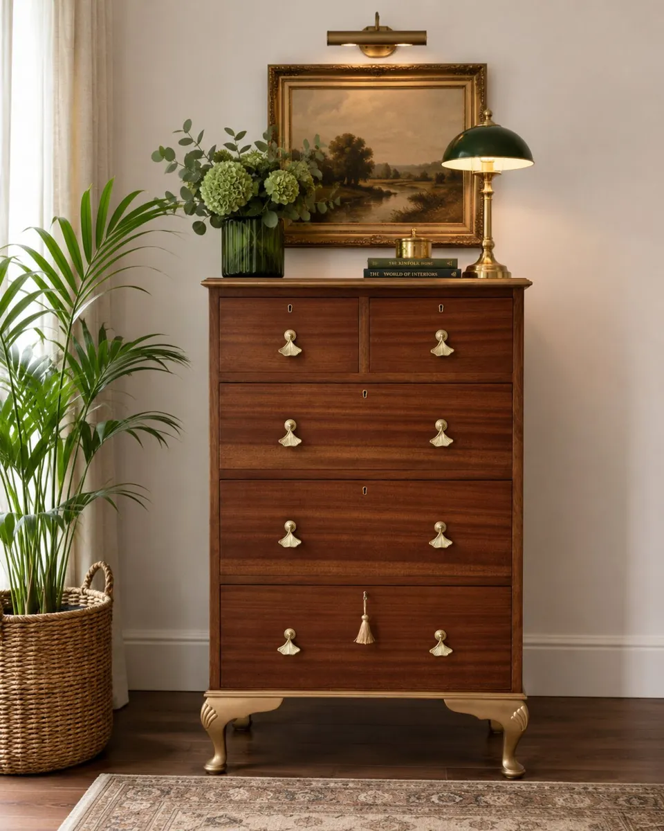 Vintage mahogany chest of drawers - Image 1