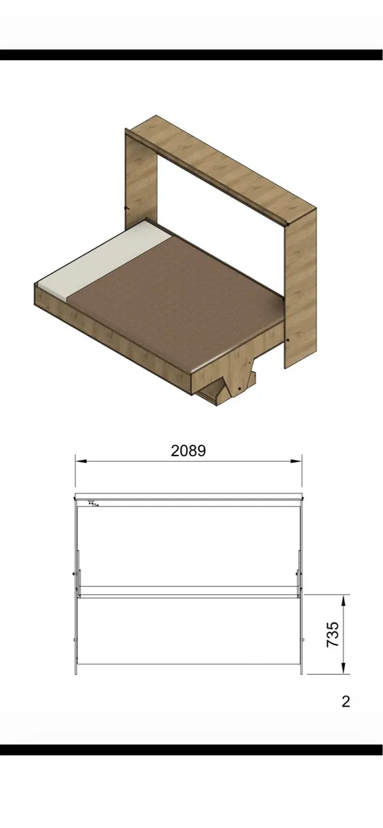 Double Bed Murphy Desk Bed - Image 4