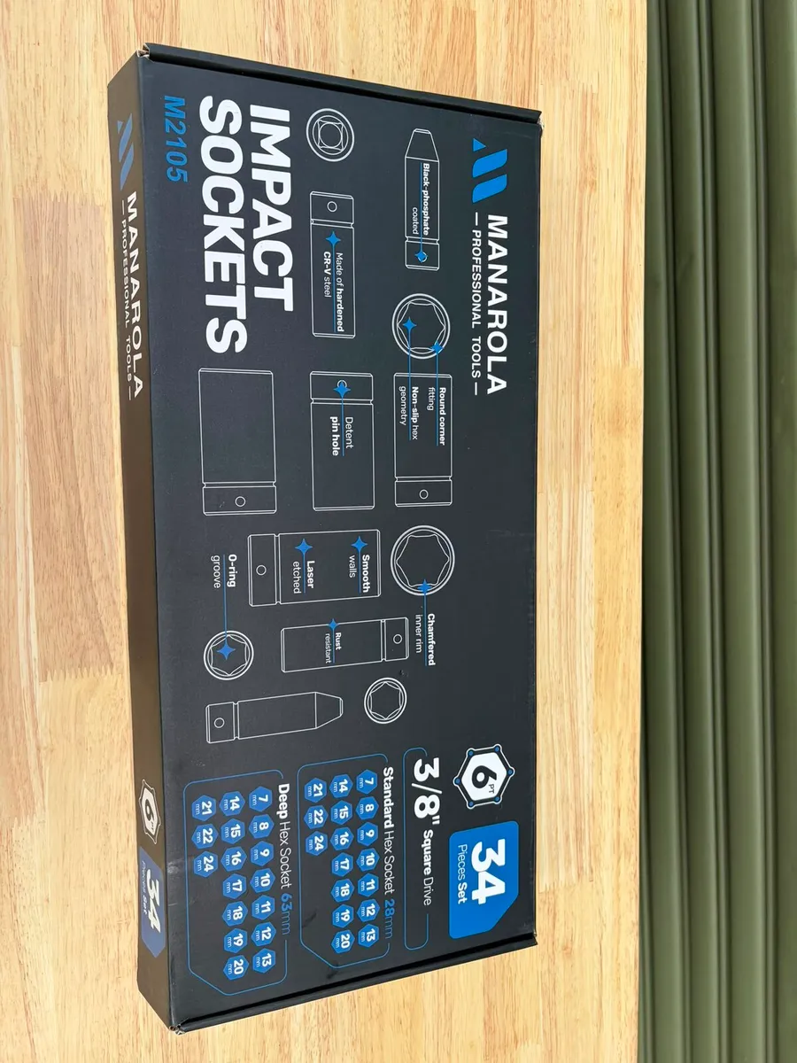 Manarola 34pc 3/8” Impact Socket Set 7–24mm - Image 3