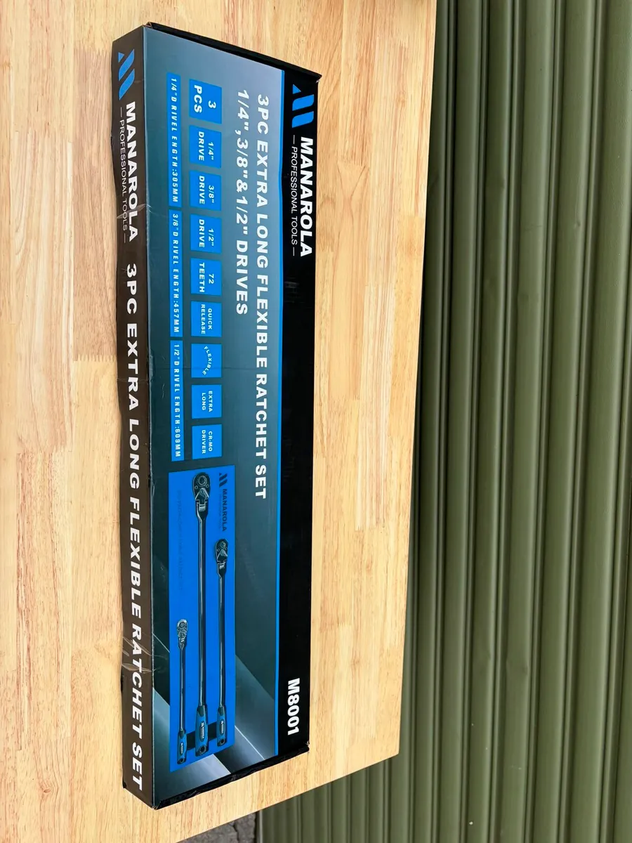 Manarola 3pc Extra Long Flexible Ratchet Set - Image 3