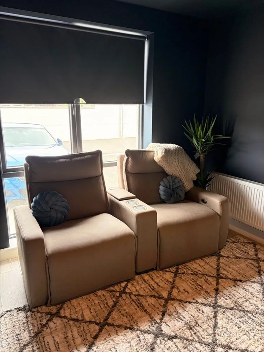 Movie 2-Seater Electric Recliner Sofa (Beige) -GREAT CONDITION - Image 2