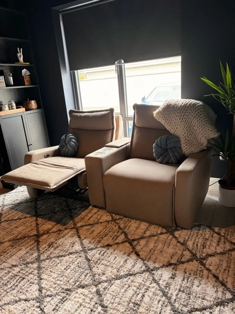 Movie 2-Seater Electric Recliner Sofa (Beige) -GREAT CONDITION - Image 1