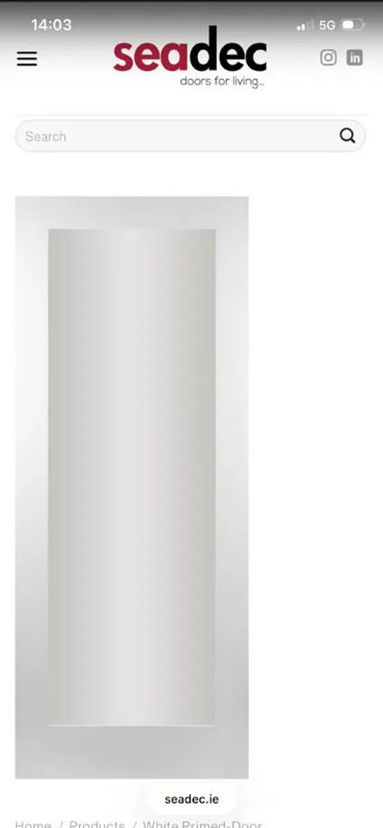 Shaker Internal Door with frosted glass insert - Image 1