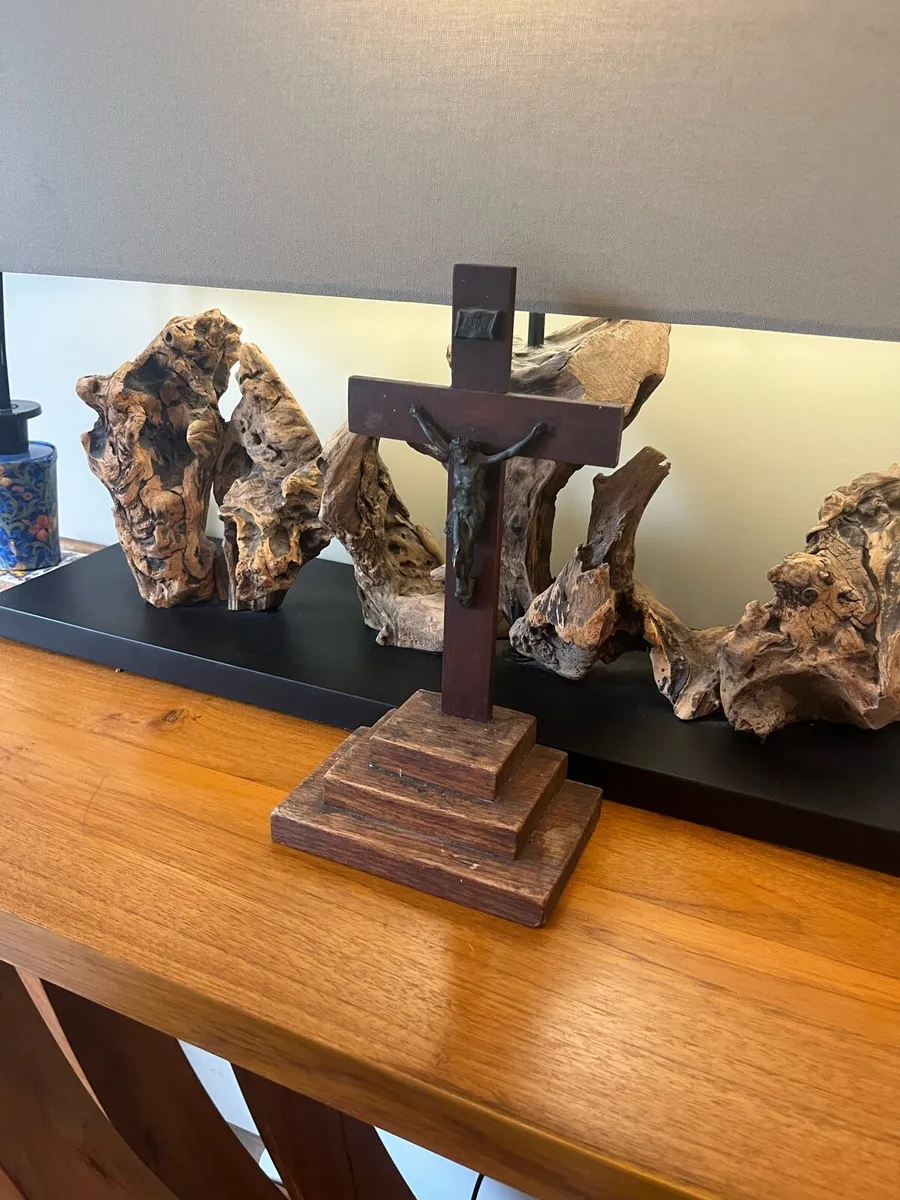 Antique Wooden Crucifix - Image 1