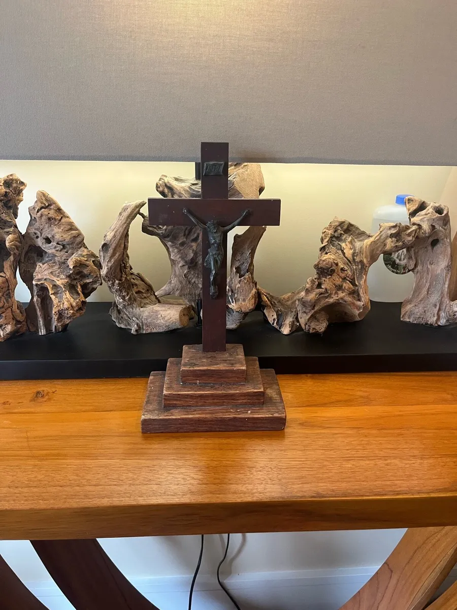 Antique Wooden Crucifix - Image 3