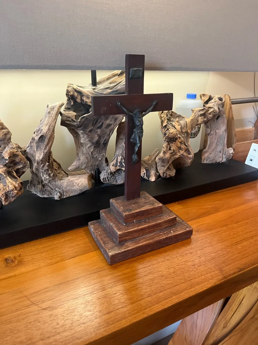 Antique Wooden Crucifix - Image 2