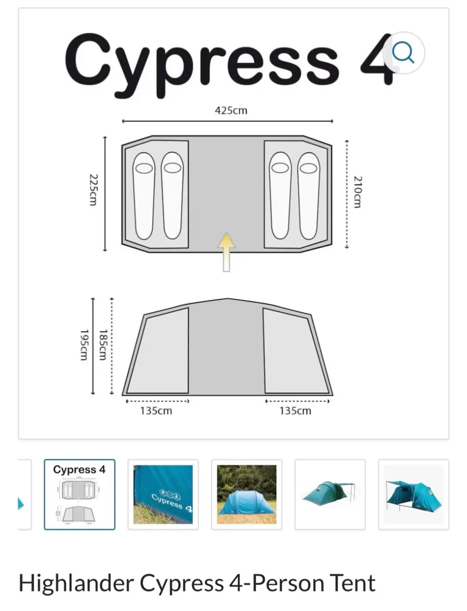 Highlander Cyprus 4 Person Tent - Image 3