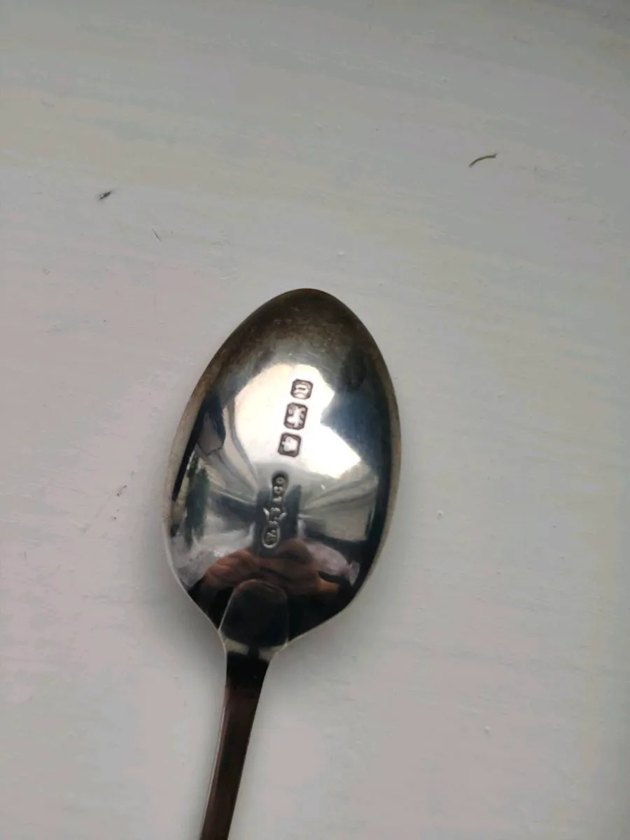 Sterling silver antique teaspoon set - Image 2