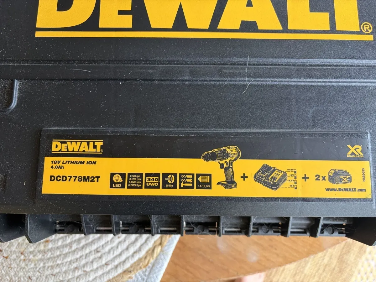 DeWalt DCD778M2T 18V XR Combi Drill  Unused - Image 2