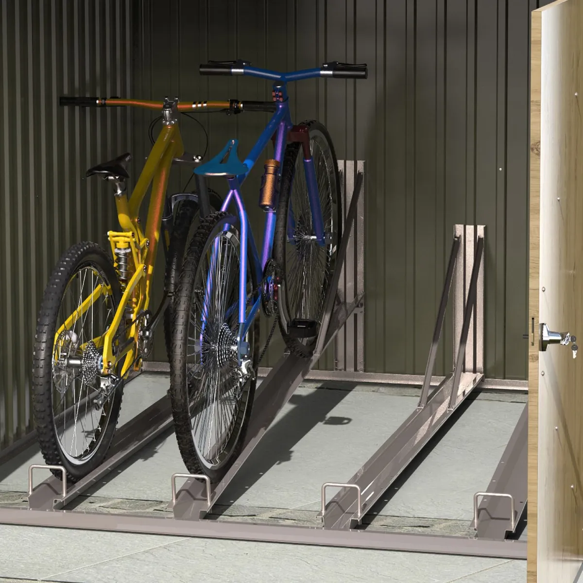 4🚲 6x6 Steel Bike Storage Shed – Holds 4 Bikes - Image 4