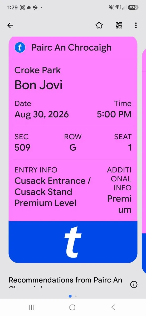 Bon Jovie premium tickets x 2 - Image 3
