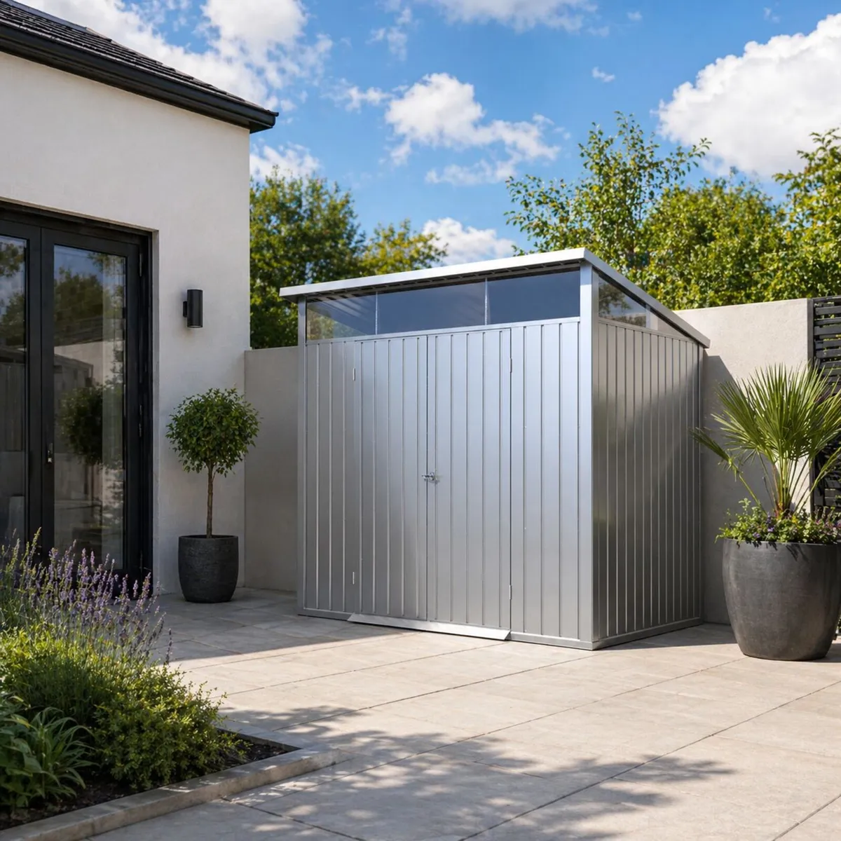 8×6 Palladium Contemporary Steel Garden Sheds - Image 4