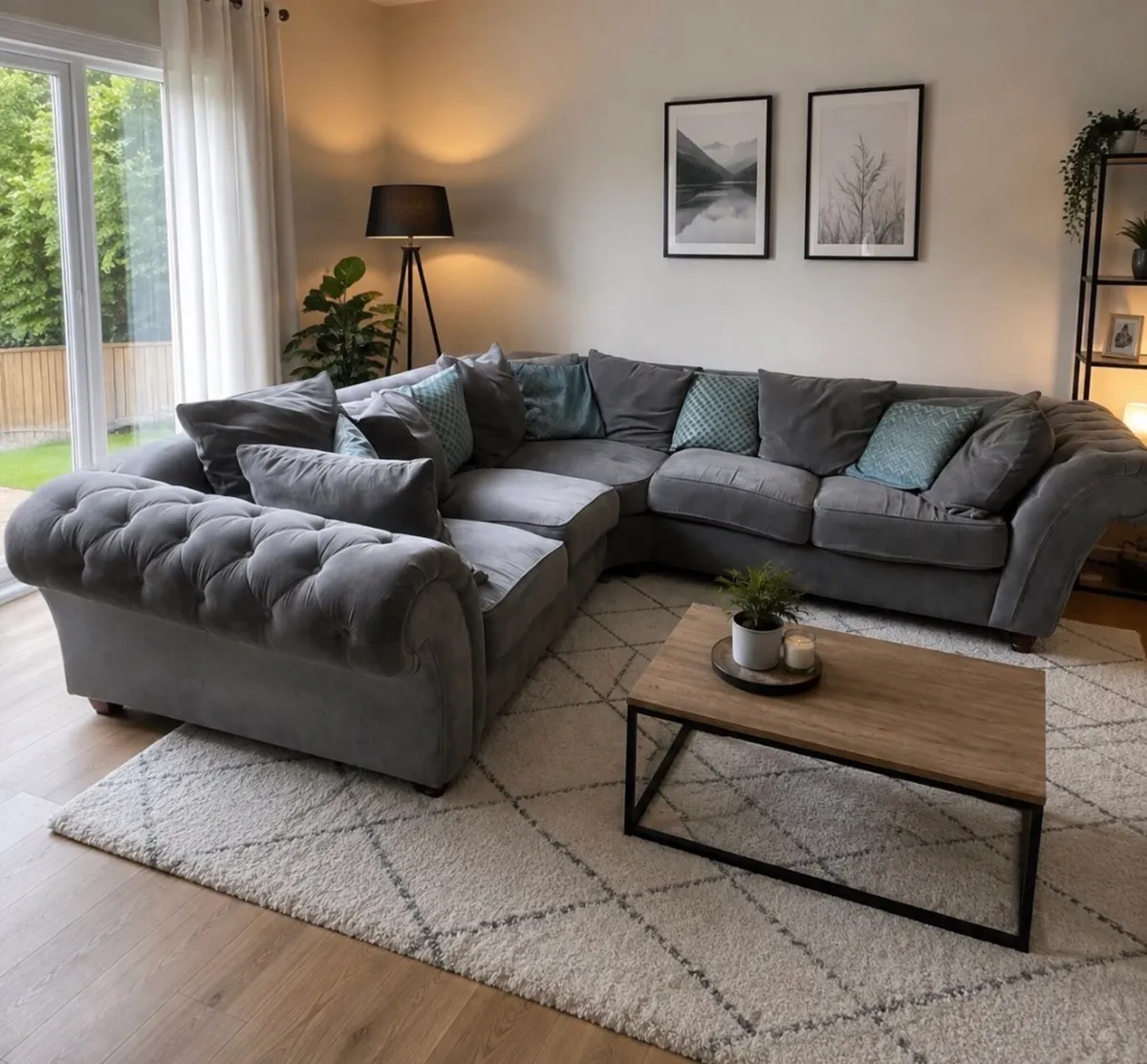 Grey corner sofa