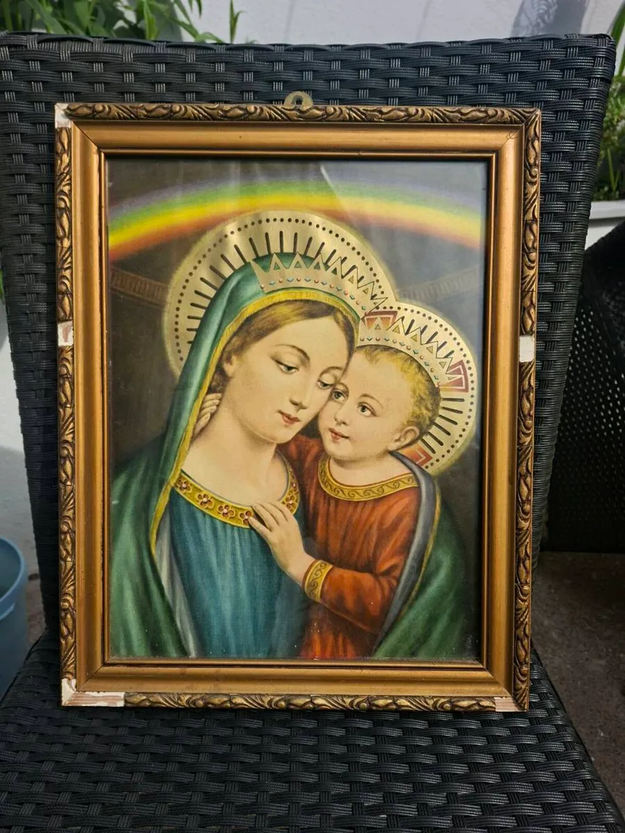 Old Vintage Religious framed picture - Image 2