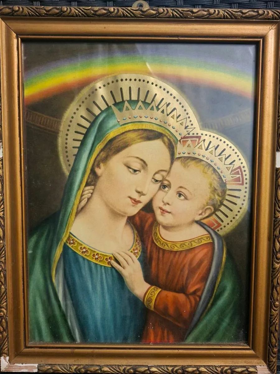 Old Vintage Religious framed picture - Image 3