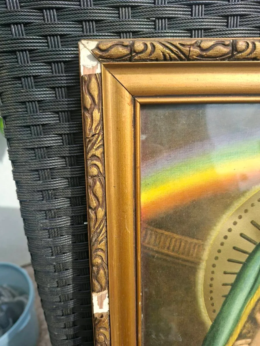 Old Vintage Religious framed picture - Image 4