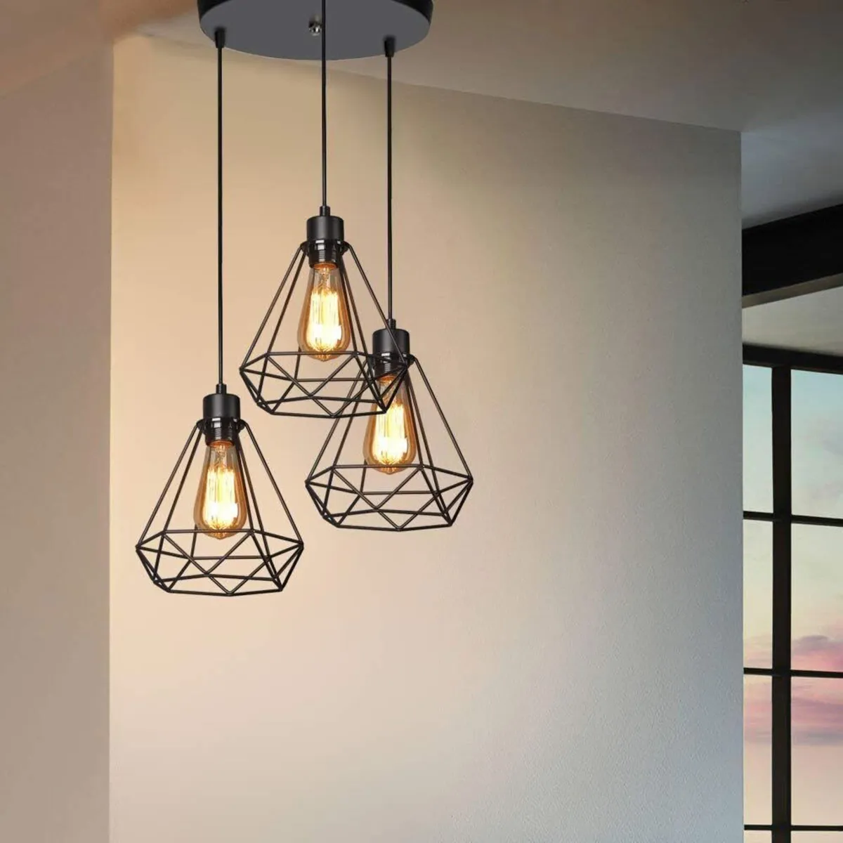 Vintage 3-Light Industrial Pendant Ceiling Lamp - Image 2