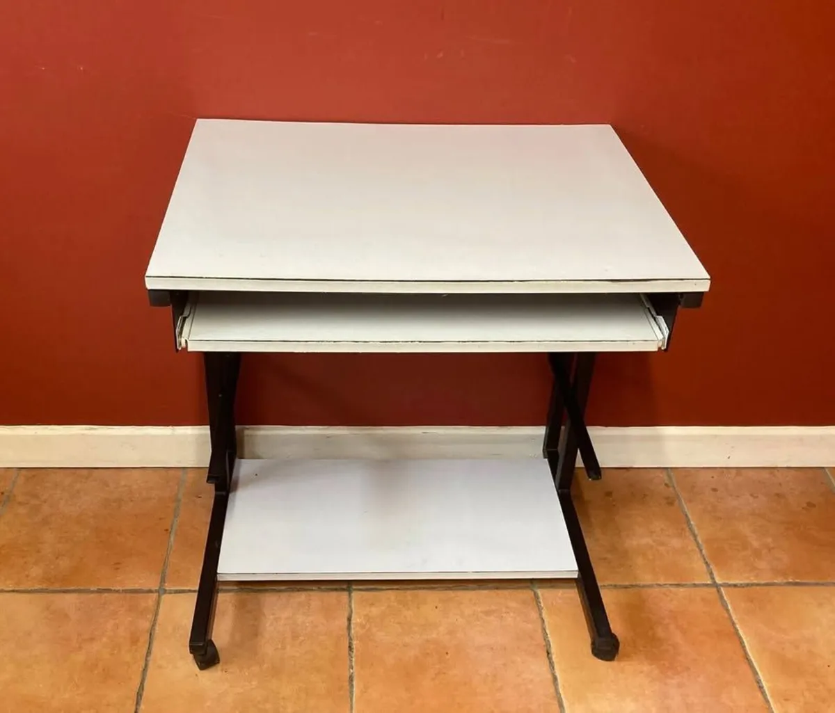 Compact Study Desk with Pull-Out Tray & Wheels - Image 1