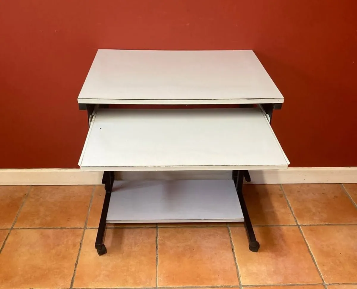 Compact Study Desk with Pull-Out Tray & Wheels - Image 2