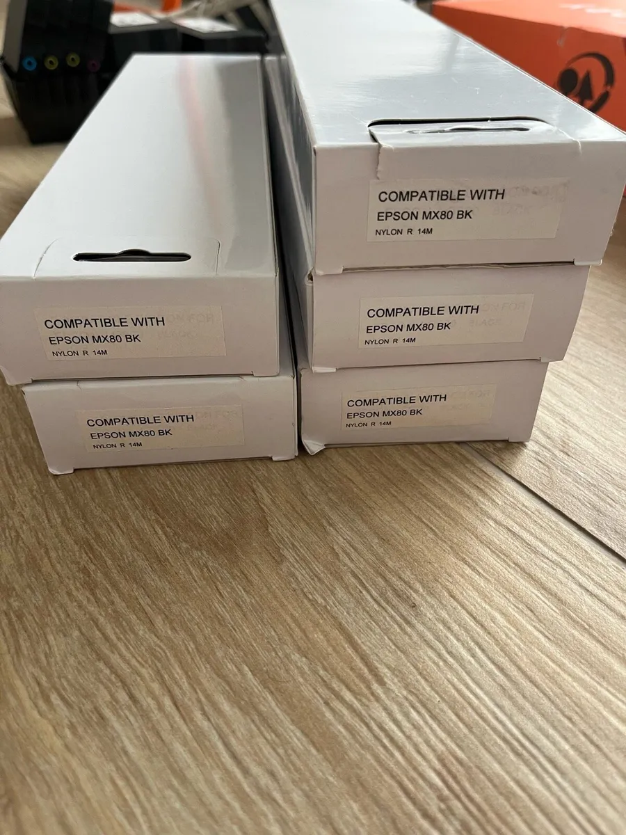 6 x Epson MX80 Black Ink Cartridges - Image 1
